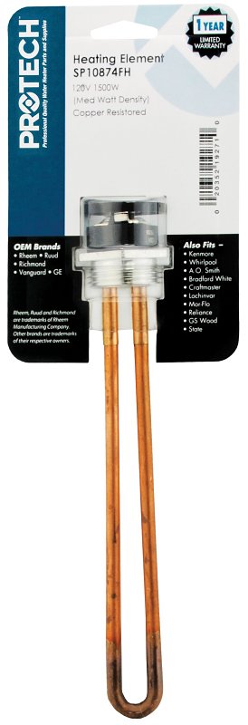 Rheem SP10874FH Heating Element, 120 V, 1500 W, Copper