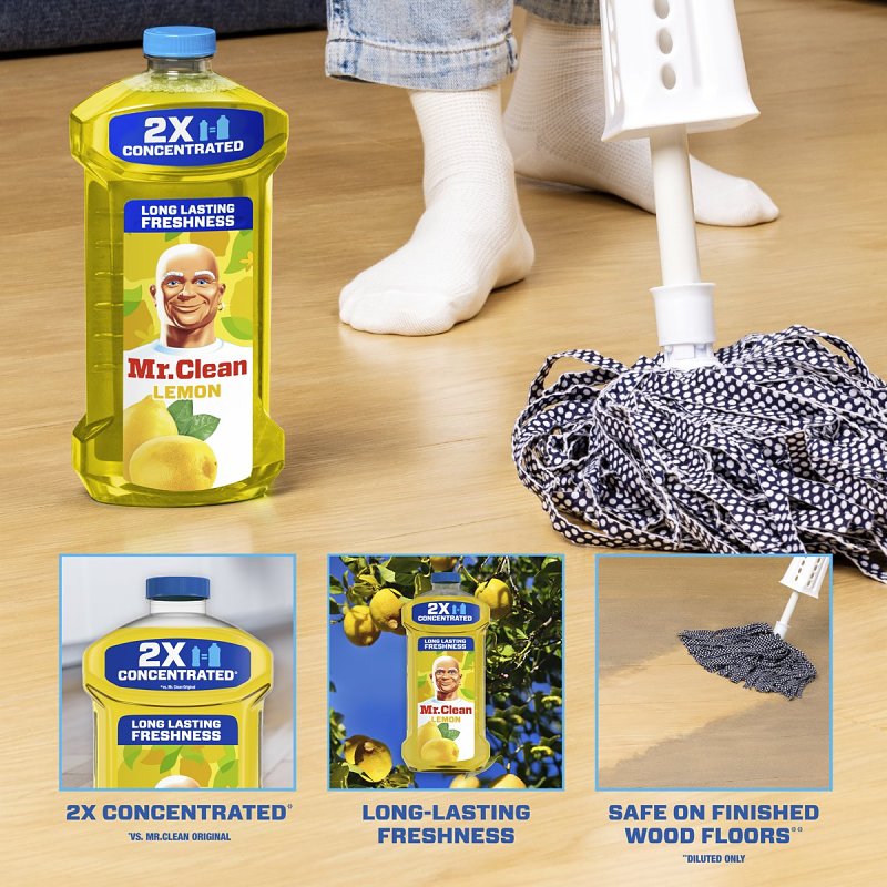 Mr Clean 80375757 All-Purpose Cleaner, 41 oz Bottle, Liquid, Lemon