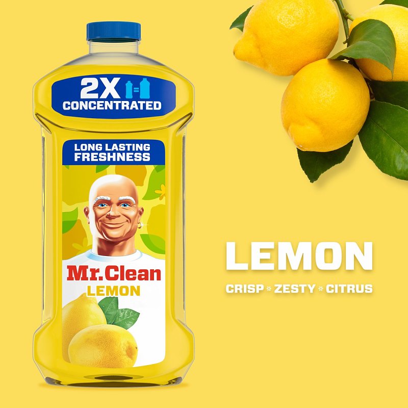 Mr Clean 80375756 All-Purpose Cleaner, 23 oz Bottle, Liquid, Lemon