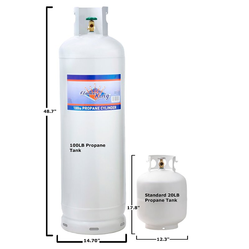 Flame King YSN100 LP Cylinder with POL Valve, 100 lb Tank, Steel