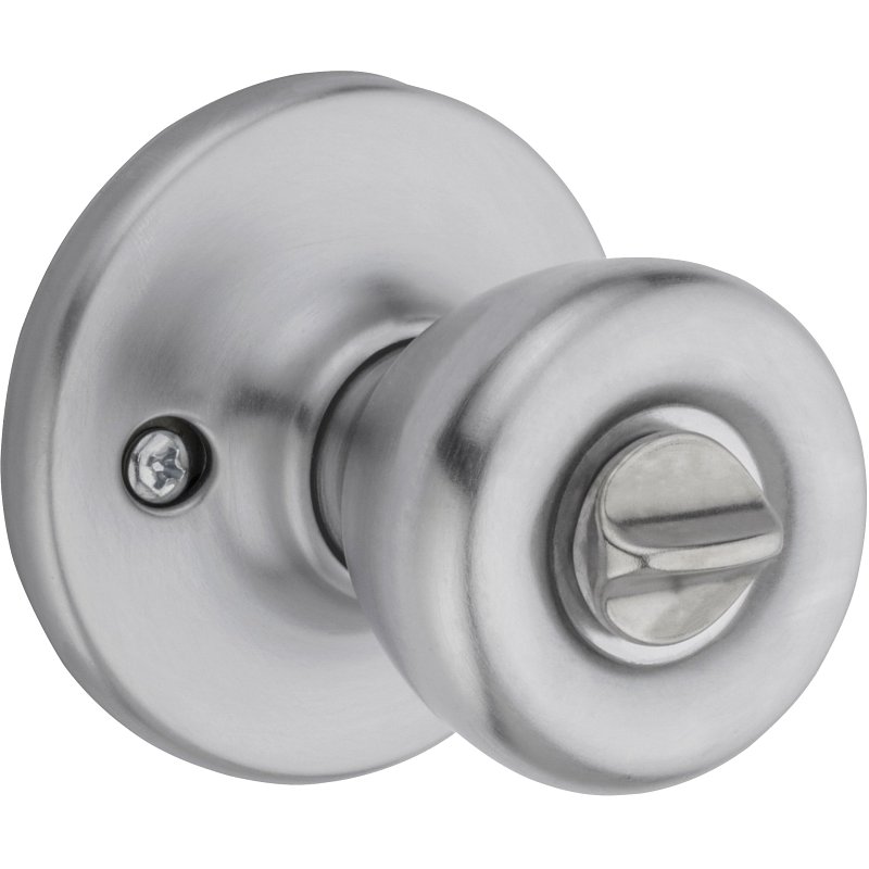Kwikset 400T 26D 6AL RCS Entry Knob, Bell, Tylo, Satin Chrome, Zinc, KW1 Keyway, Residential, 3 Grade, Reversible Hand