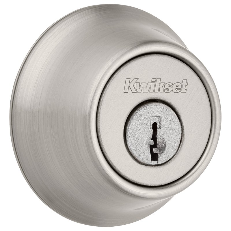 Kwikset 600 Series 665 15 RCAL RCS/5303 Deadbolt, 3 Grade, Keyed Key, Zinc, Satin Nickel, 2-3/8 to 2-3/4 in Backset