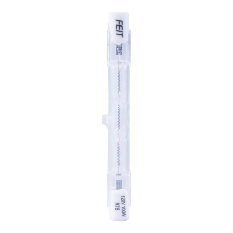 Feit Electric BPQ100T3/CL/S/CAN Halogen Bulb, 100 W, R7 Lamp Base, J T3 Lamp, 1200 Lumens, 3000 K Color Temp