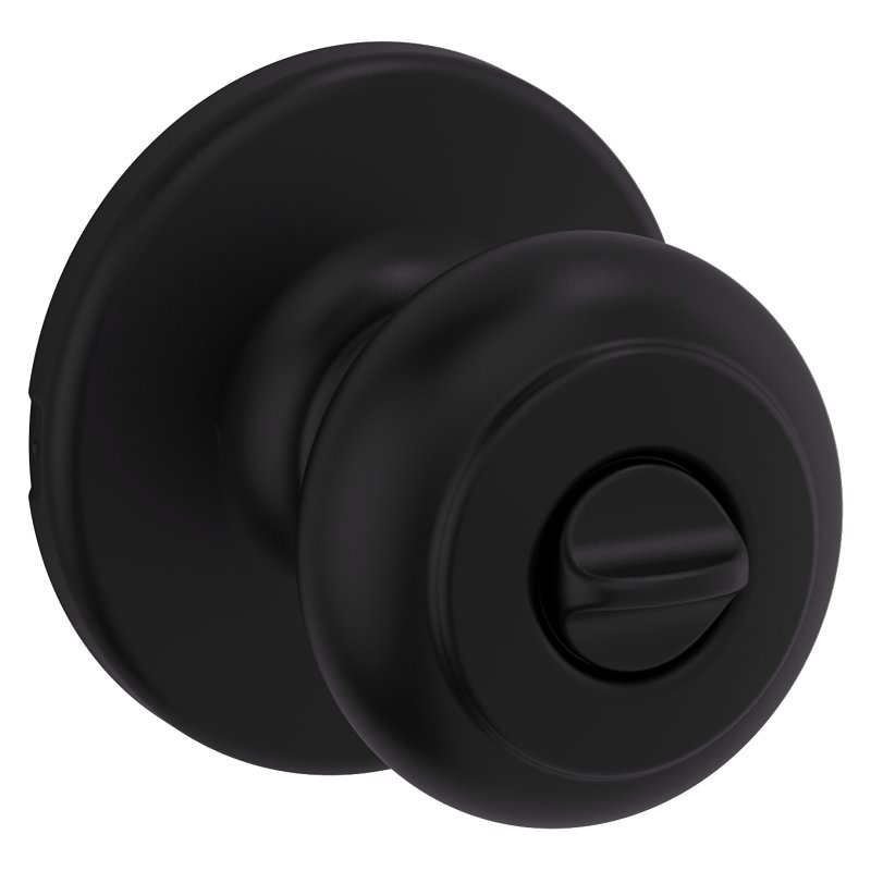 Kwikset 300CV 514 6AL RCS V1 Privacy Door Lock, Cove, Traditional Design, Knob Handle, Matte Black, Zinc, Turn Piece