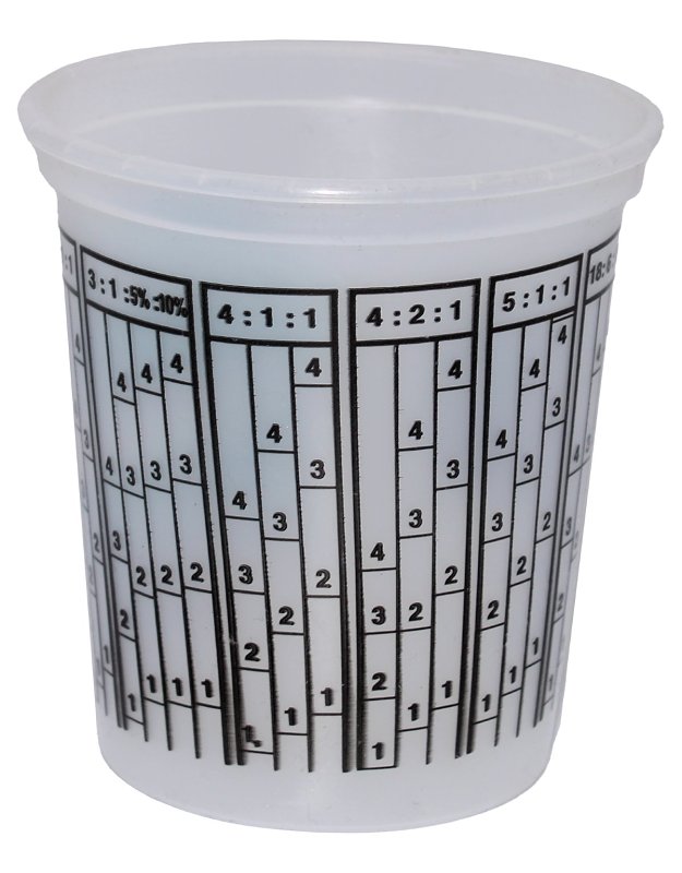 ENCORE Plastics 30308 Mix'n Measure Cup with Ratios, 8 oz Capacity