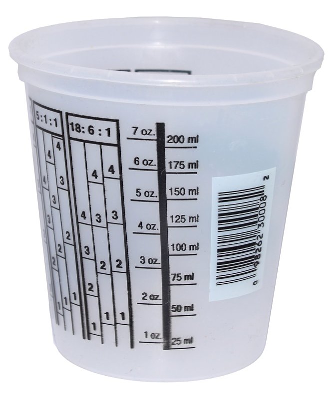 ENCORE Plastics 30308 Mix'n Measure Cup with Ratios, 8 oz Capacity