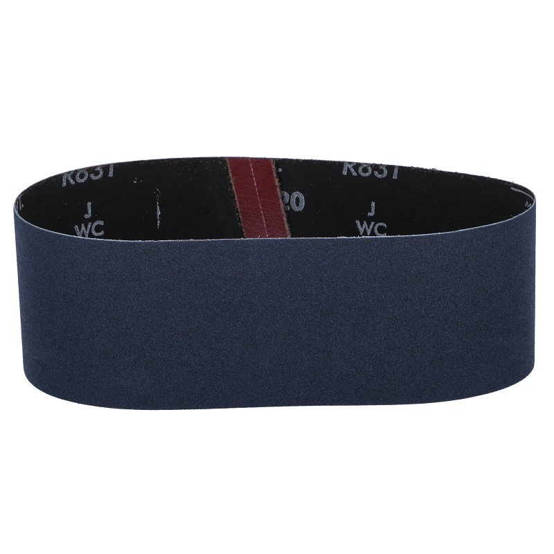 Norton 49262 Sanding Belt, 3 in W, 21 in L, Zirconia Aluminum Abrasive, 120 Grit, Very Fine