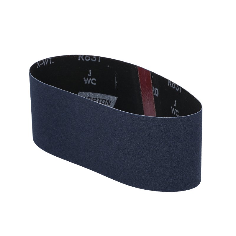 Norton 49262 Sanding Belt, 3 in W, 21 in L, Zirconia Aluminum Abrasive, 120 Grit, Very Fine