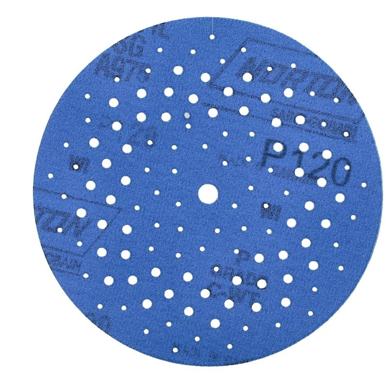 Norton 04035 Sanding Disc, 5 in Dia, 11/16 in Arbor, Coated, P120 Grit, Medium, Alumina Ceramic Abrasive, Spiral