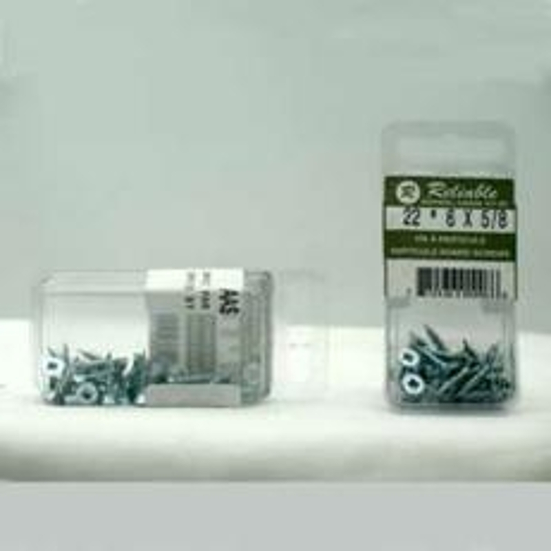Reliable FKNPZ61MR Series Screw, #6-18 Thread, 1 in L, Partial Thread, Flat Head, Square Drive, Regular Point, Steel