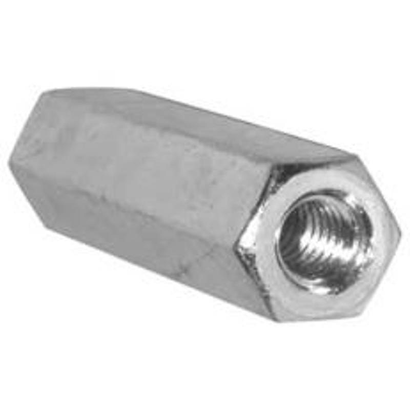 Reliable CNZ38MR Coupling Nut, 3/8-16 Thread, UNC-UNF Thread, 1-3/4 in L Thread, Steel, Zinc
