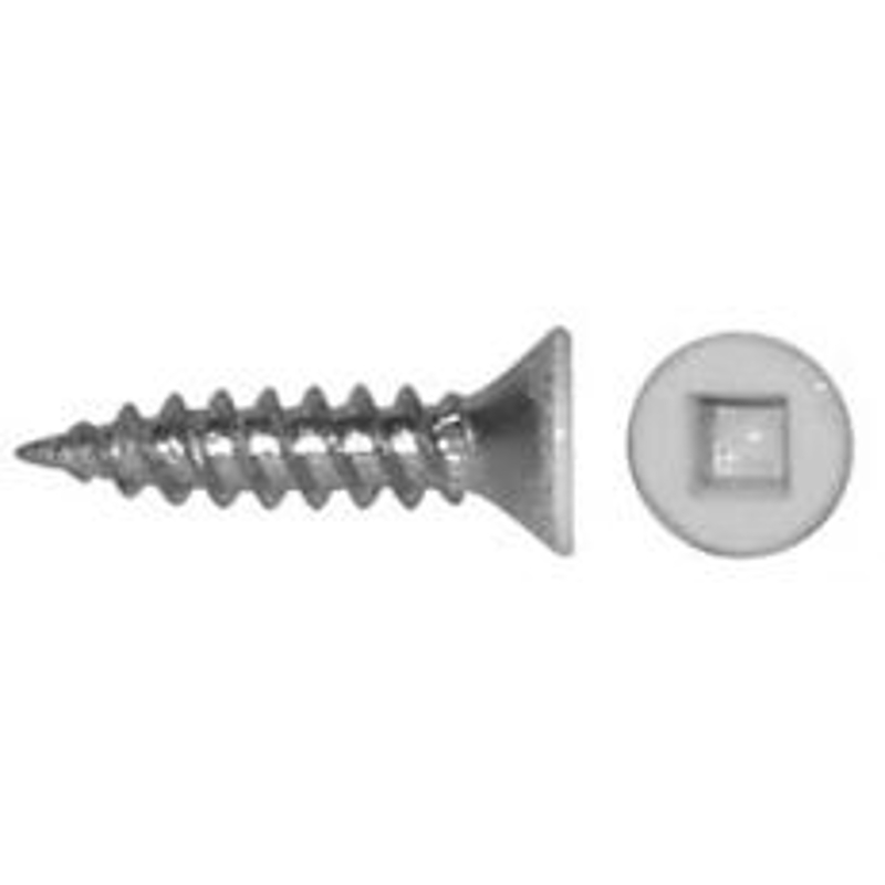 Reliable FKWW8114MR Screw, 8 PK, #8-15 Thread, 1-1/4 in L, Partial, Twin Lead Thread, Flat Head, Square Drive