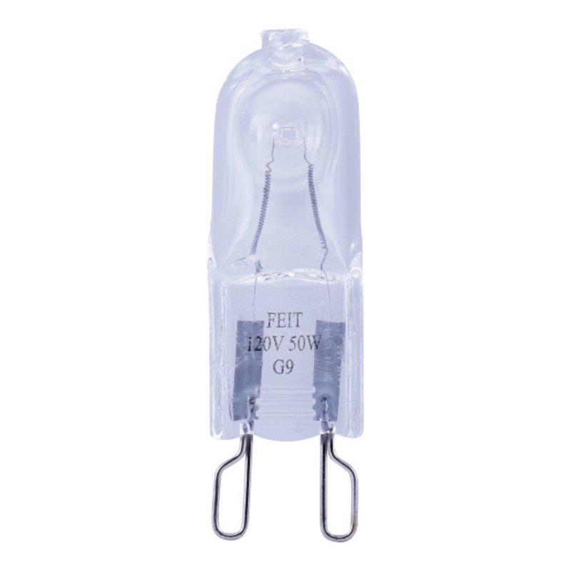 Feit Electric BPQ50/G9/CAN Halogen Bulb, 50 W, G9 Lamp Base, JCD T4 Lamp, 3000 K Color Temp, 2000 hr Average Life