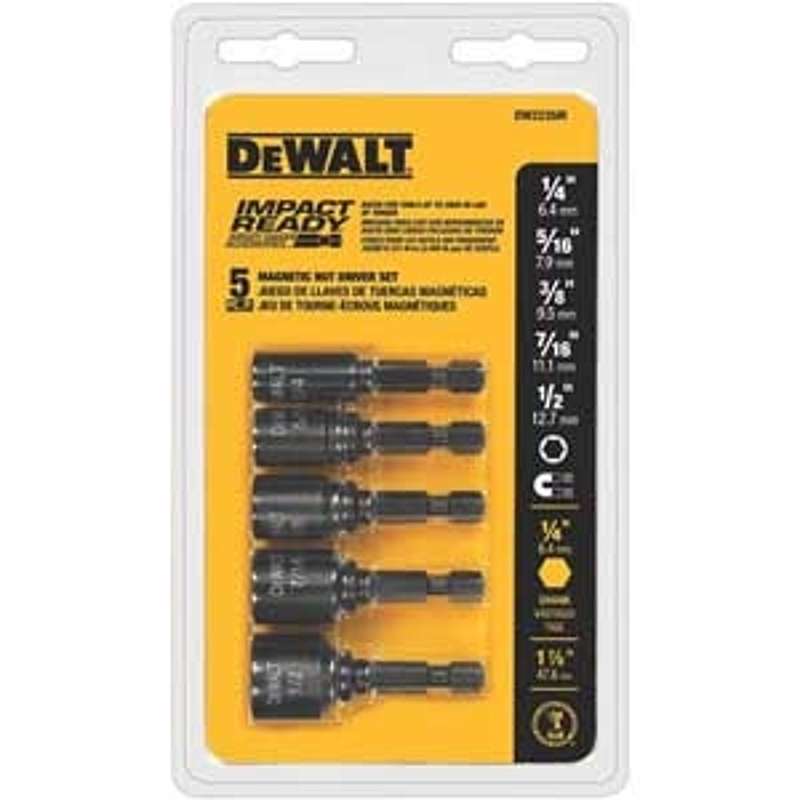 DeWALT DW2235IR Nut Driver Set, 5-Piece, Magnetic, Steel, Magnesium Phosphate
