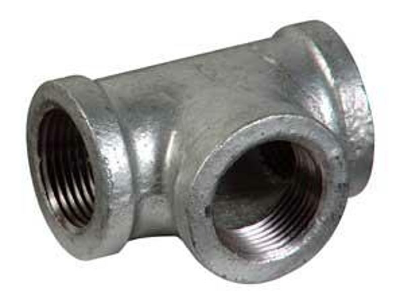 aqua-dynamic 5510-743 Reducing Pipe Tee, 3/4 x 3/4 x 1/2 in, FPT, Malleable Iron