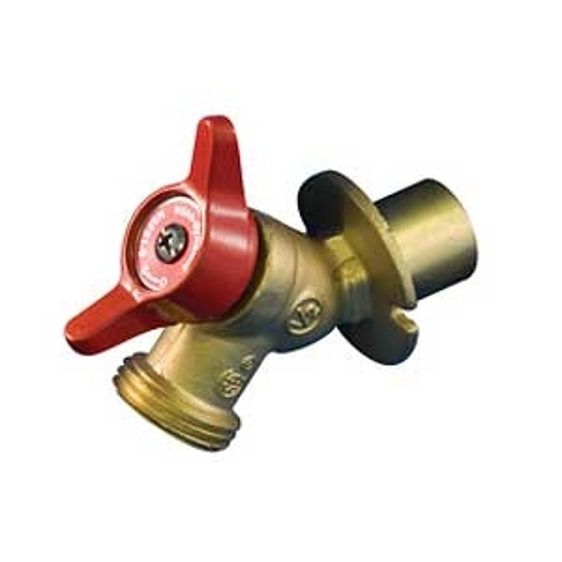 aqua-dynamic 1108-553 Sillcock, 1/2, 3/4 in Connection, Solder, 125 psi Pressure, Quarter-Turn Actuator, Brass Body