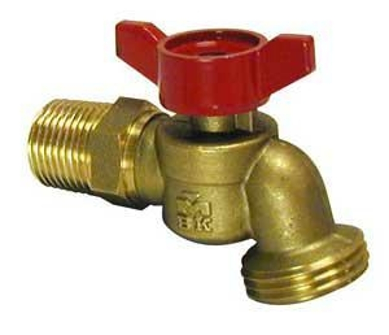 aqua-dynamic 1103-053 Hose Bibb, 1/2 in Connection, Male, 125 psi Pressure, Quarter-Turn Actuator, Brass Body