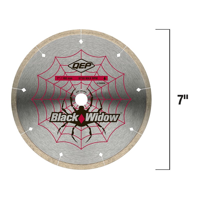 QEP Black Widow 6-7008BW Blade, 7 in Dia