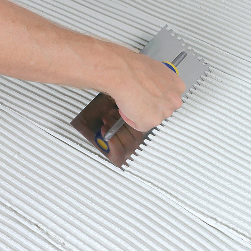 QEP 49915-12 Trowel, 11 in L, 4-1/2 in W, Square Notch, Contoured, Cushioned Grip Handle