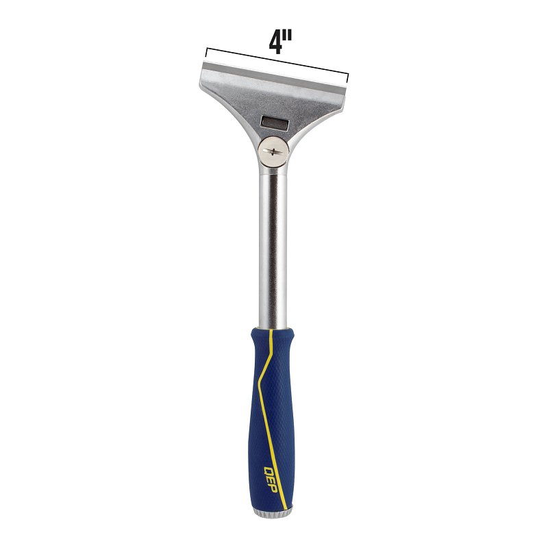 QEP 62920 Floor and Wall Scraper, 4 in W Blade, Stainless Steel Blade, Non-Slip Handle, Plastic Handle