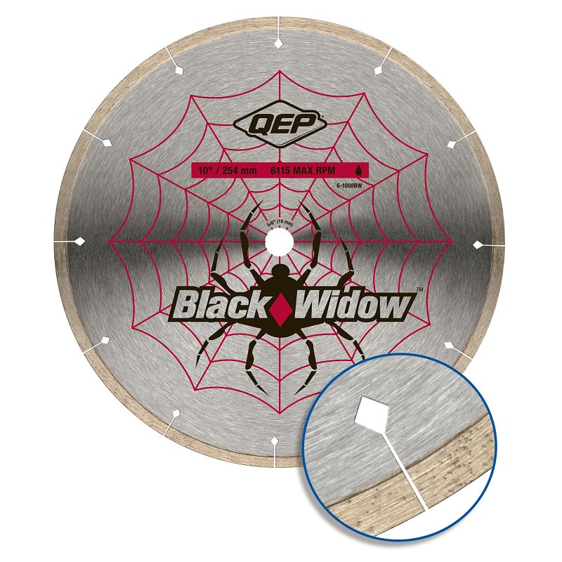 QEP Black Widow 6-1008BW Blade, 10 in Dia, 5/8 in Arbor, Thin Rim