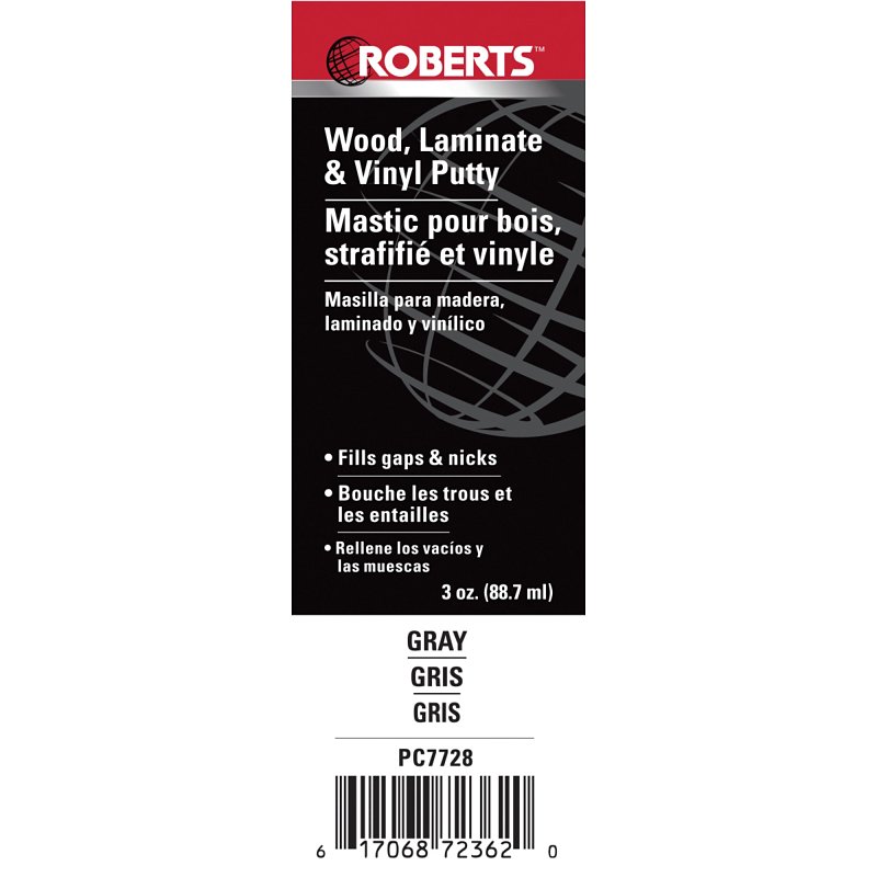 Roberts PC7728 Putty, Paste, Acrylic, Gray, 3 oz Tube