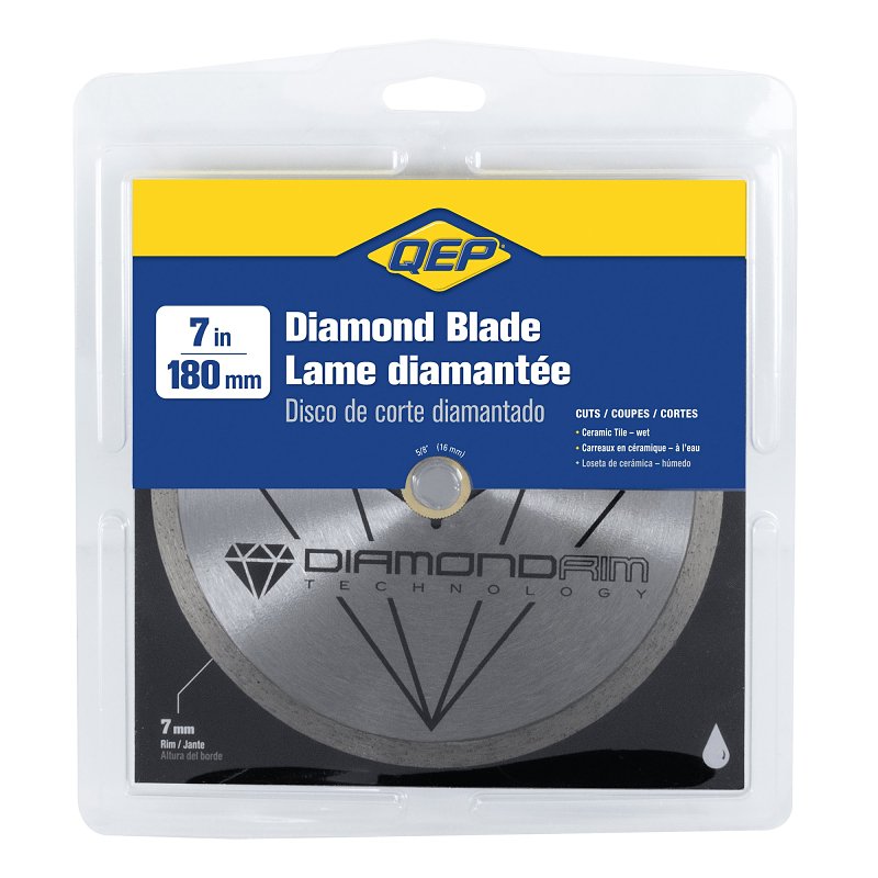 QEP Black Series 6-7001Q Saw Blade, 7 in Dia, 5/8 in Arbor, Continuous Rim