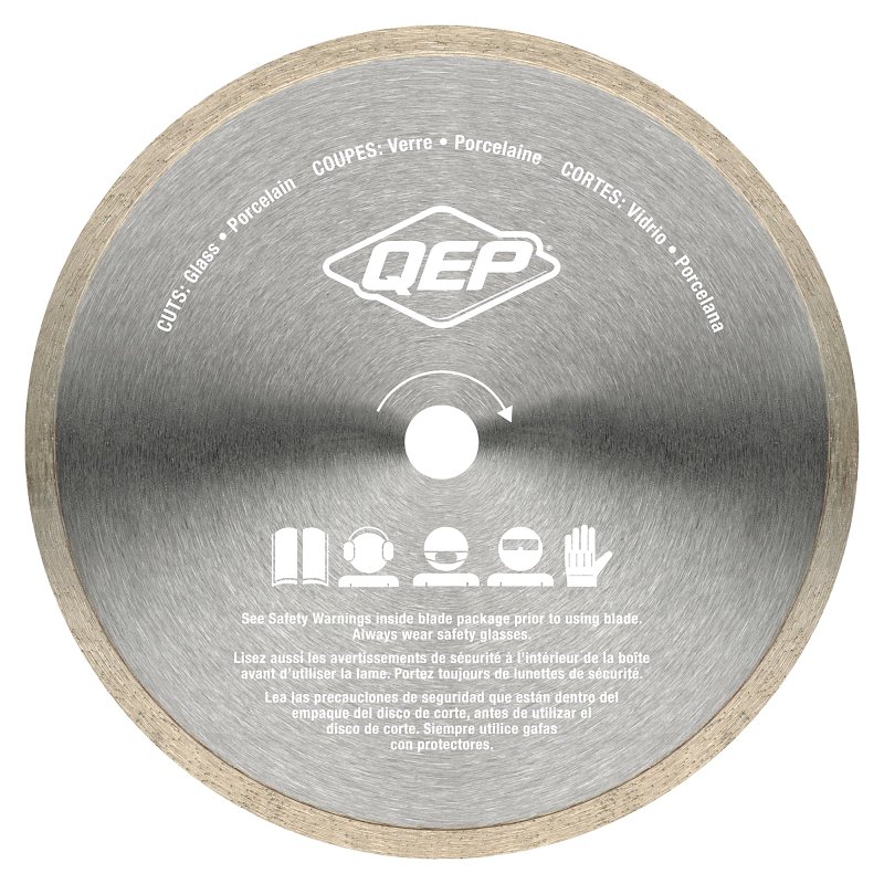 QEP Glass Series 6-7007GL Saw Blade, 7 in Dia, 5/8 in Arbor, Continuous Rim