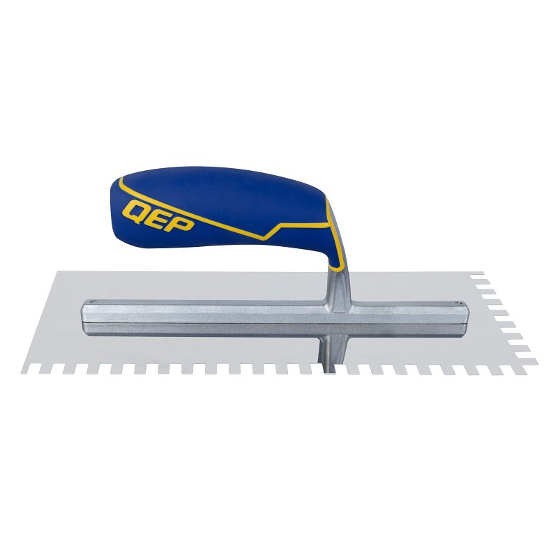 QEP 49916-12 Trowel, 11 in L, 4-1/2 in W, Square Notch, Contoured, Cushioned Grip Handle