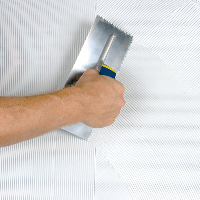 QEP 49917-12 Trowel, 11 in L, 4-1/2 in W, V-Notch Notch, Contoured, Cushioned Grip Handle