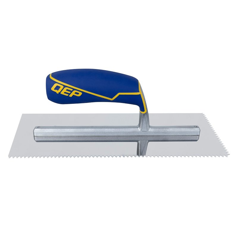 QEP 49917-12 Trowel, 11 in L, 4-1/2 in W, V-Notch Notch, Contoured, Cushioned Grip Handle