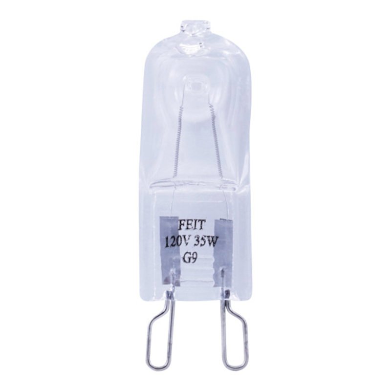 Feit Electric BPQ35/G9/CAN Halogen Bulb, 35 W, G9 Lamp Base, JCD T4 Lamp, 3000 K Color Temp, 2000 hr Average Life