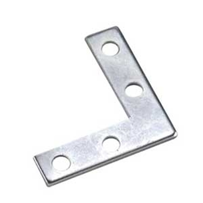 Onward 99X40BC Flat Corner Plate, 4 in L, 3/4 in W, Steel, Zinc, 0.072 in Thick Material