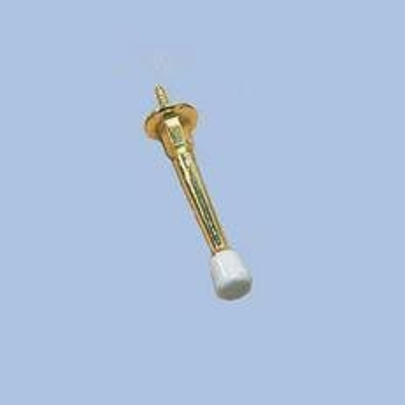 Onward 216BR Rigid Door Stop, 31/32 in Dia Base, 3 in Projection, Metal, Brass