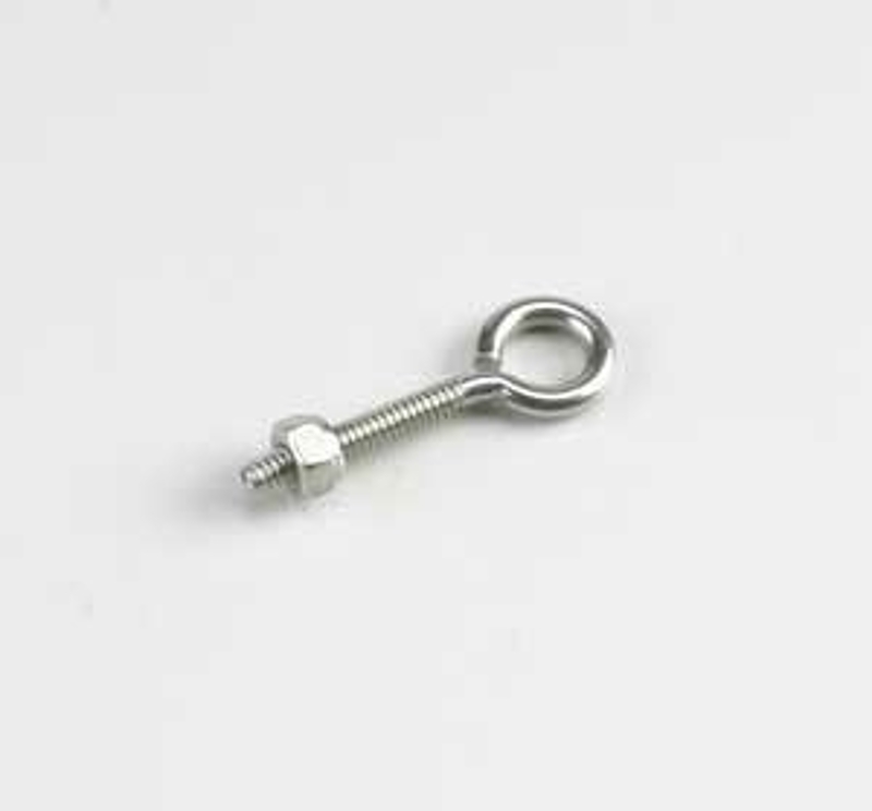 Onward 2107SSBC Series Eye Bolt with Nut, 2-1/2 in OAL, 1/4 in Dia Eye, 80 lb Working Load, Stainless Steel
