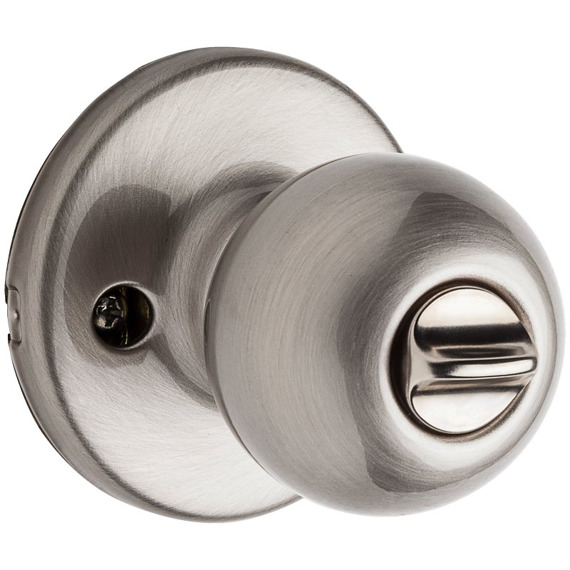 Kwikset 400P 15 6AL RCS K3 V1 Entry Knob, Ball, Polo, Satin Nickel, Zinc, K3, KW1 Keyway, Re-Key Technology: Smartkey