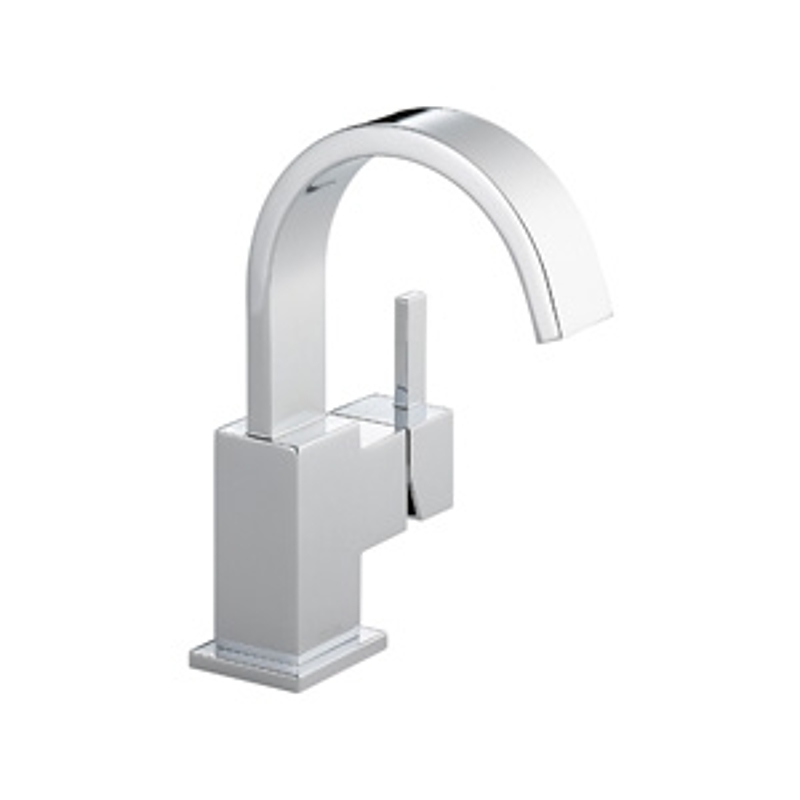 Delta Vero Series 553LF Bathroom Faucet, 1.2 gpm, 1-Handle, 1-Faucet Hole, Brass, Chrome Plated, Rigid Spout