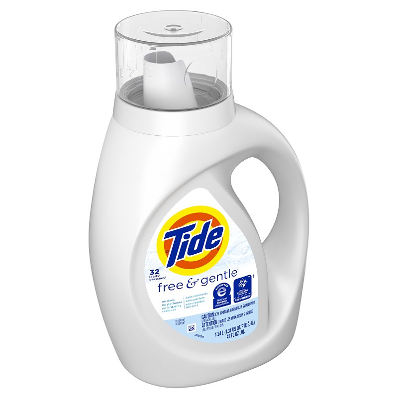 Tide 04182 Laundry Detergent, 42 oz, Bottle, Liquid, Slight