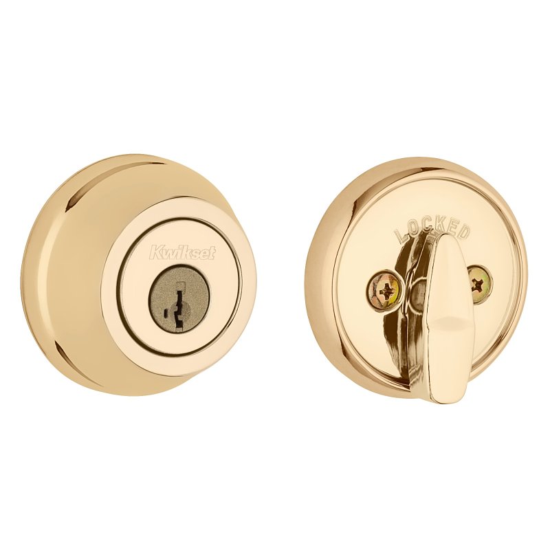 Kwikset Signature Series 780 3 SMT 6AL STRKP K3 Deadbolt, 2 Grade, Keyed Key, Zinc, Polished Brass, KW1 Keyway