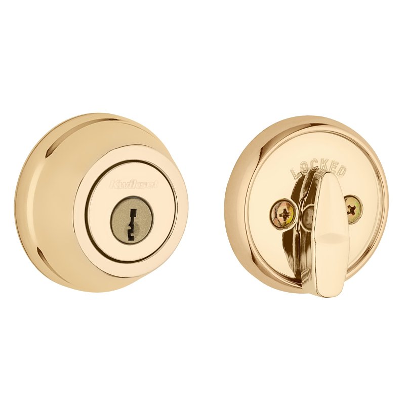 Kwikset Signature Series 780 3 6AL STRKP K3 Deadbolt, 2 Grade, Keyed Key, Zinc, Polished Brass, KW1 Keyway