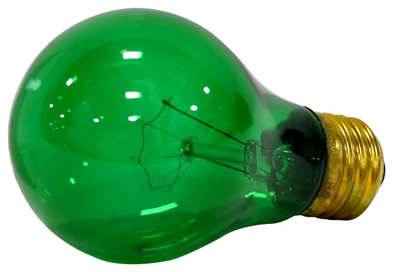 Sylvania 11714 Incandescent Bulb, C-9 Filament, Green Lamp, 2.375 in Dia x 3.938 in L Dimensions, 25 W, A19 Lamp