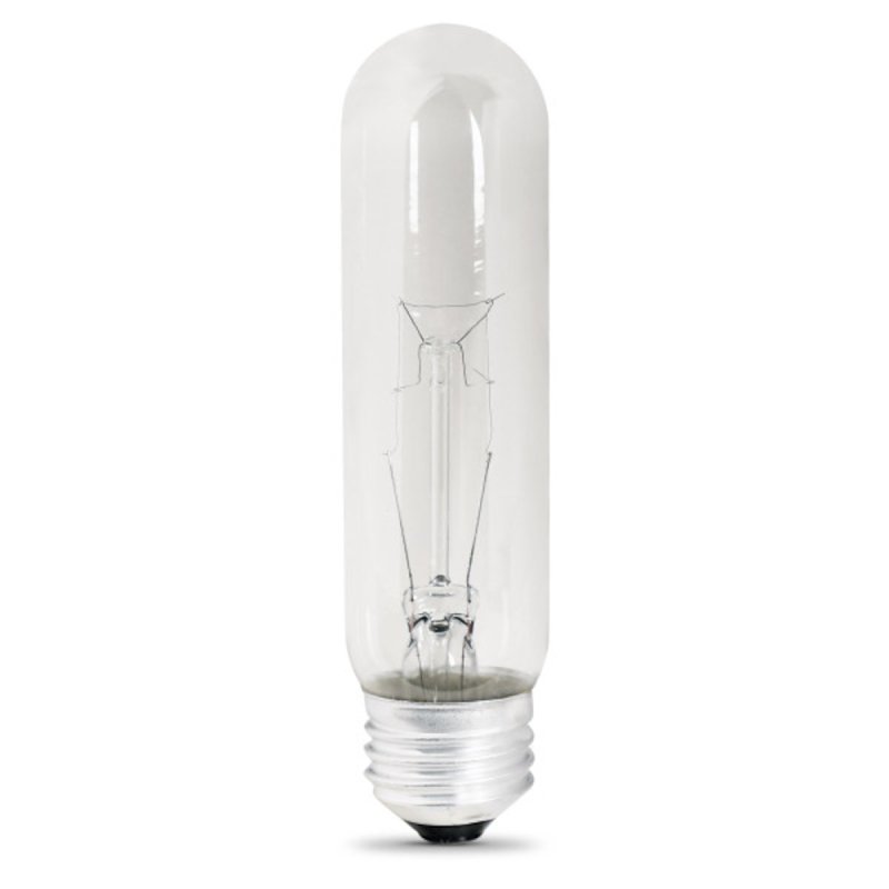 Feit Electric BP40T10 Incandescent Lamp, Clear Lamp, 1-1/4 in D x 5 in H Dimensions, 40 W, T10 Lamp, 400 Lumens