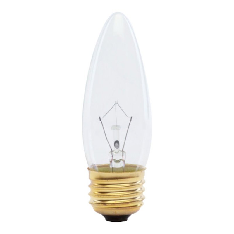 Feit Electric BP25ETC Incandescent Lamp, 25 W, B11 Lamp, Medium E26 Lamp Base, 2700 K Color Temp, 2000 hr Average Life
