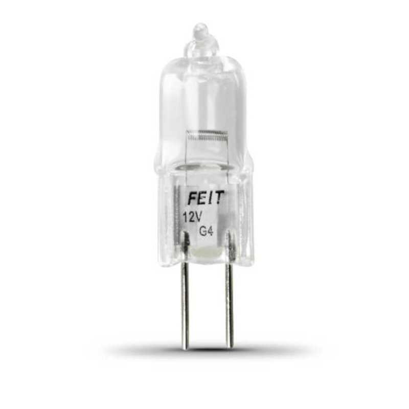 Feit Electric BPQ20T3 Halogen Bulb, 1-1/4 in H Dimensions, 20 W, G4 Lamp Base, JC T3 Lamp, 3000 K Color Temp