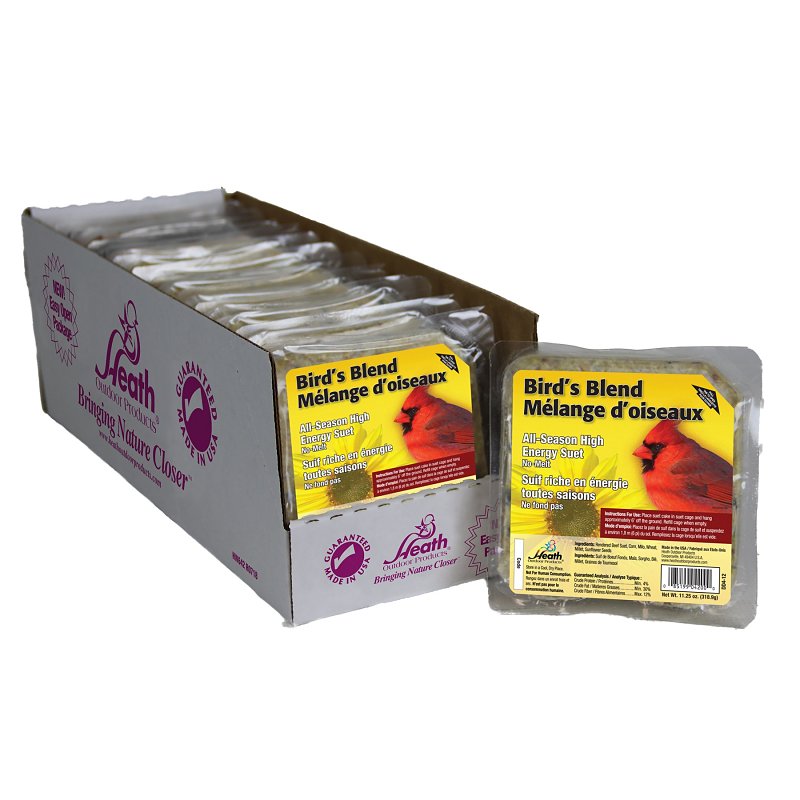 Heath DD4-12 Suet Cake, All-Season, High-Energy, Bird's Blend, 11.25 oz