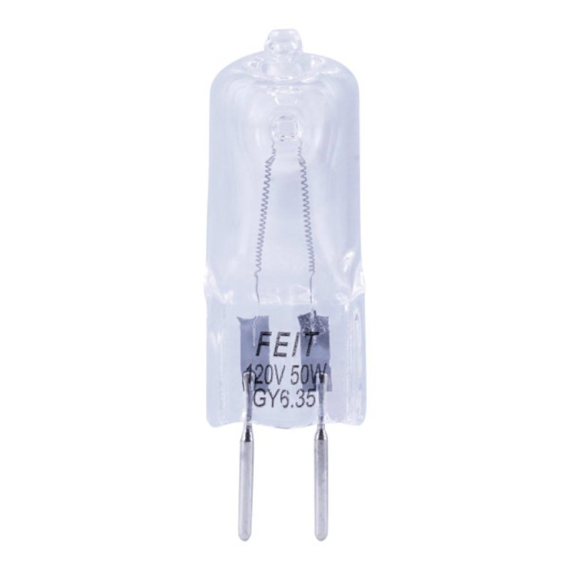 Feit Electric BPQ50T4/JCD/CAN Halogen Bulb, 1.56 in L Dimensions, 50 W, GY6.35 Lamp Base, JC T4 Lamp, 3000 K Color Temp