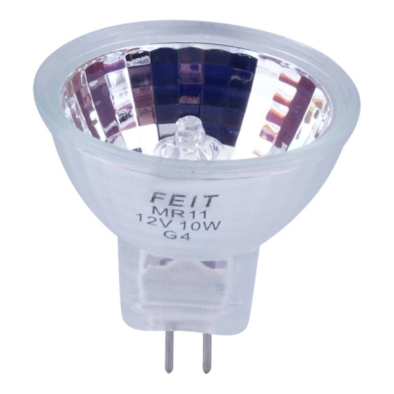 Feit Electric BPQ10MR11/CAN Halogen Bulb, 1-3/8 in Dia x 1-5/8 in L Dimensions, 10 W, G4 Lamp Base, MR11 Lamp
