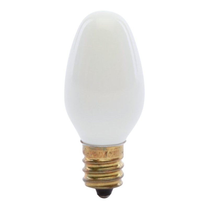 Feit Electric BP4C7/W/4/CAN Incandescent Bulb, 7/8 in D x 2-1/8 in H Dimensions, 4 W, C7 Lamp, Candelabra E12 Lamp Base