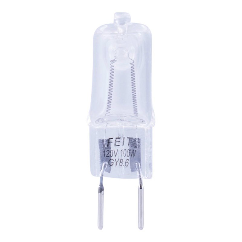 Feit Electric BPQ100/8.6/CAN Halogen Bulb, 100 W, GY8.6 Lamp Base, JCD T4 Lamp, 3000 K Color Temp, 2000 hr Average Life