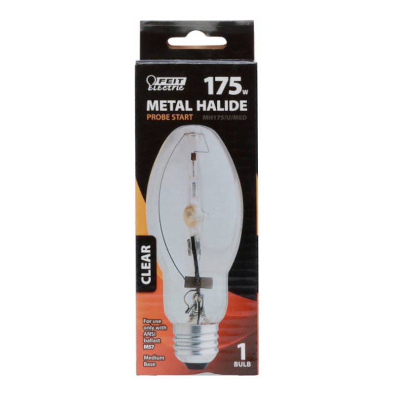 Feit Electric MH175/U/MED Lamp, 175 W, ED17 Lamp, Medium E26 Lamp Base, 4000 K Color Temp, 10,000 hr Average Life